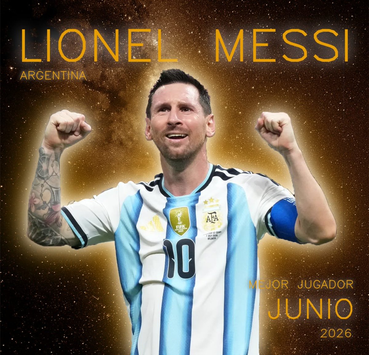MelonDeOro's tweet photo. ⚽️ Según nuestros participantes Lionel Messi fue el mejor jugador del mes de junio ⚽️ https://t.co/JxnRUmM4ux