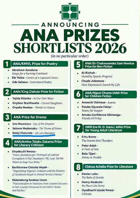 hooplahive's tweet photo. Bolaji Olatunde made it again! His latest release Life Less Abundant is on the ANA 2026 shortlist!

We’re proud to have designed its cover. Nothing quite like seeing one of our designs come to life in print, and now watching it fly! Congrats @BOLMOJOLA   🏆

#ANA2026 #HooplaHive https://t.co/IVCy2yb00t