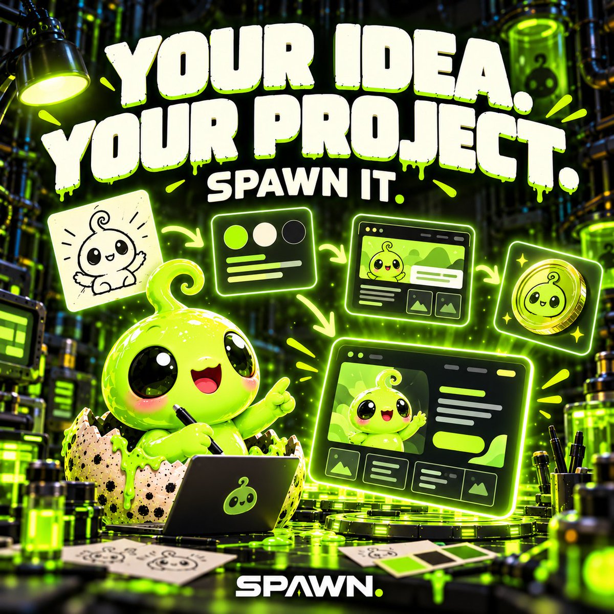 SpawnMemeX's tweet photo. Your meme deserves more than a ticker.

Start with an idea. Give it a name, a look, a story, and a token. Build out the project as far as you want to take it.

What do you want to spawn?

🥚 https://t.co/CRM7l8HKqB https://t.co/Og9YgLp3rp
