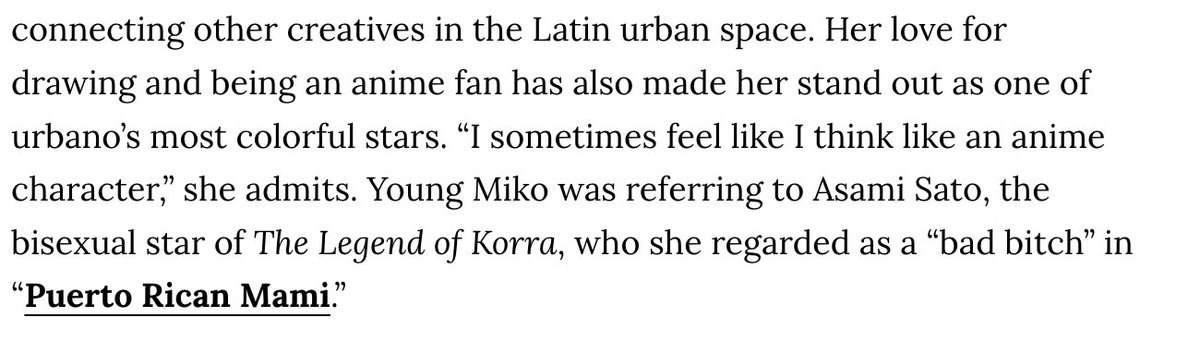 korrasamithnker's tweet photo. asami is mentioned in ‘puerto rican mami’ by young miko 🙂‍↕️ https://t.co/QOC5Rit4m3