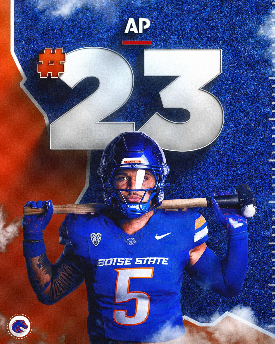BroncoSportsFB's tweet photo. No. 23 in the AP Poll 🔵

#BleedBlue | #BuiltDifferent https://t.co/gCvFYBCAOR