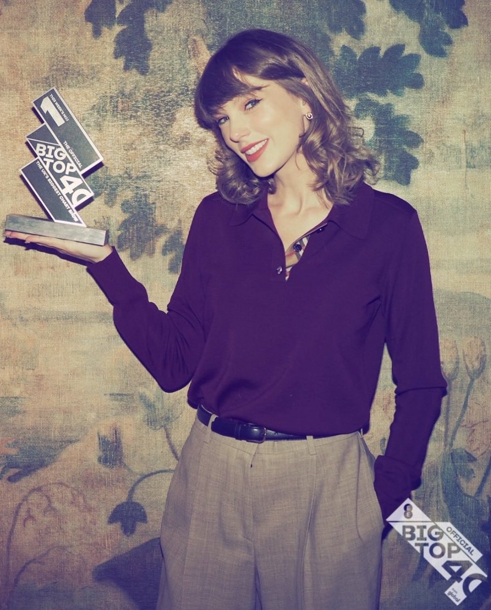 TSwiftUpdatesIT's tweet photo. Taylor Swift in una nuova foto con il suo premio ‘Big Top 40’ per ‘Patient Zero’. https://t.co/VH36gjFnji