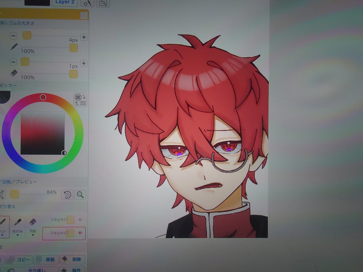 905ky's tweet photo. #ごはんのおとも絵

絵チャで初めて厚塗りとやらをした！アズさんに初厚塗りを捧げた〜！！

(メガネの所の宝石？チェーン？が書けんかった……ライ様申し訳ないっ！！) https://t.co/5T6uhPjMey