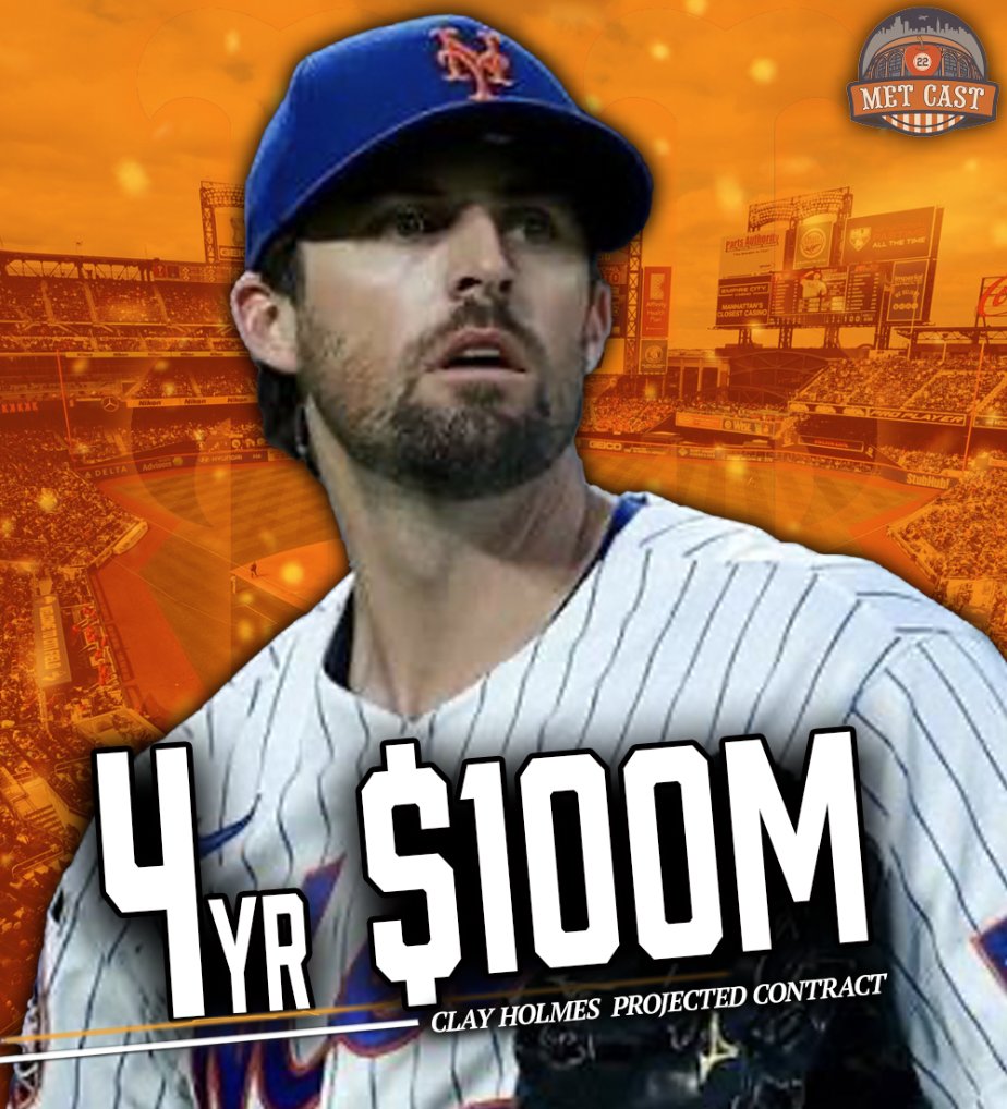 MetCastPod's tweet photo. Mets fans… THIS could get interesting.

Yesterday, I spoke with a former MLB GM who told me he wouldn’t be surprised if Clay Holmes lands a BIGGER contract than Sean Manaea this offseason.

Why? The lack of quality starting pitching available on the open market could drive Holmes’ price way up.

He gave me his projection 👀👇

But here’s the BIG question:

💰 Are you willing to pay Clay Holmes THIS much at age 34?