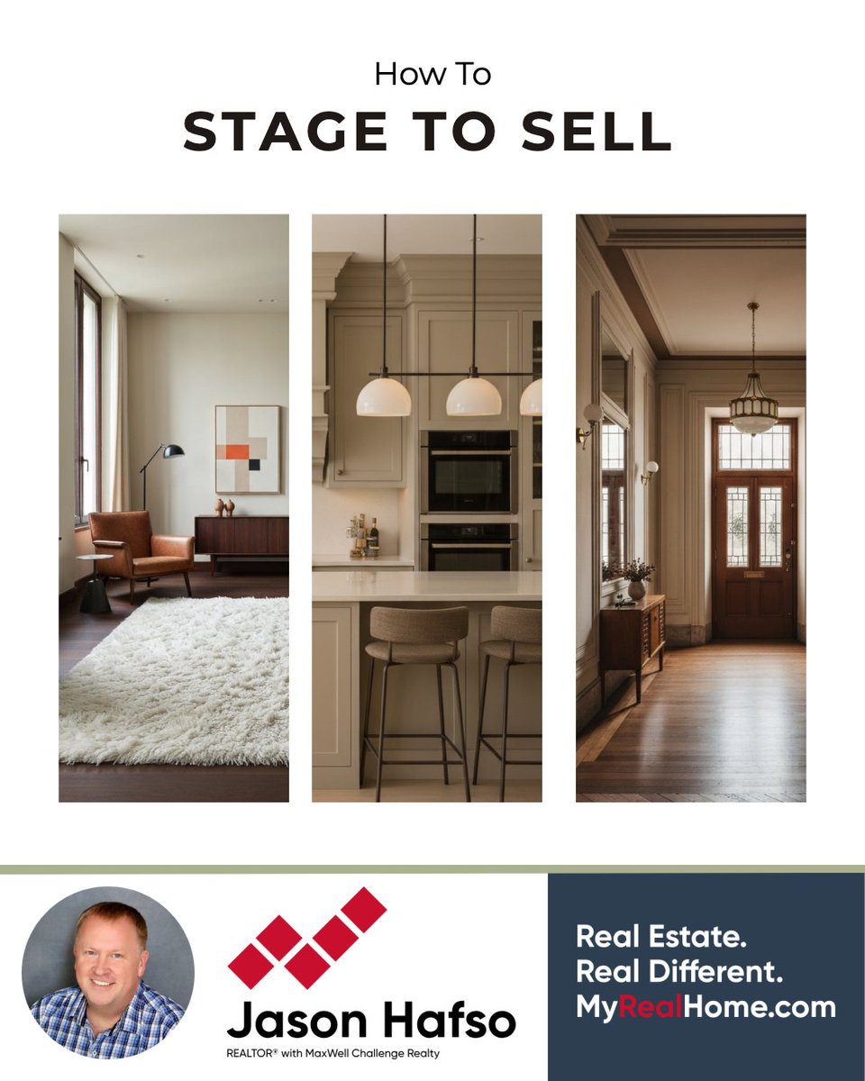 jasonhafso's tweet photo. Staging doesn’t have to be expensive. 🏡 Decluttering, maximizing natural light, adding simple greenery, neutralizing bold palettes, and improving curb appeal can help buyers picture themselves in the space and show your home at its best.

#JasonHafso #EdmontonRealEstate https://t.co/6vMpKqsNEz