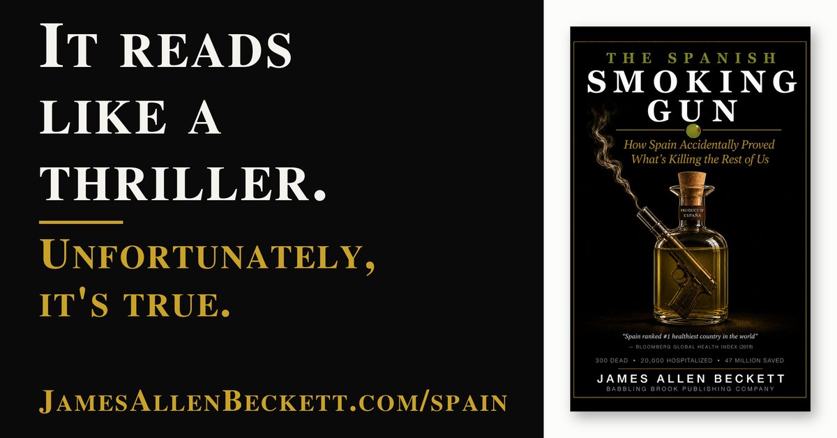 jamesabeckett's tweet photo. Poisoned oil.
Acorn-fed pigs.
Sardines.

One country outlives
almost everyone.
For now.

The Spanish Smoking Gun.
Now on Kindle.