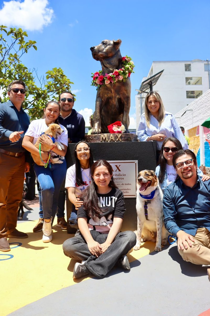 UBAQuito's tweet photo. 🐾 #DíaMundialDeLosAnimales | Este 4 de octubre, el Municipio de Quito entregó a la ciudad el monumento a Max, un perro comunitario que durante años fue parte de la vida de la comunidad y dejó una huella en quienes lo conocieron.

#QuitoNosCuida #MunicipioDeQuito https://t.co/rET5XixTRn