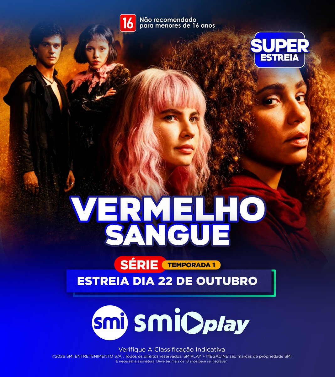 smismiplay's tweet photo. 🩸 O sobrenatural está prestes a despertar! #VermelhoSangue acompanha uma jovem que descobre uma ligação inesperada com um universo sombrio, onde mistérios, perigos e segredos do passado começam a vir à tona. 🔥🦇

#EstreiaNoSmi  #VermelhoSangueNoSMI https://t.co/URFEMYjbbl