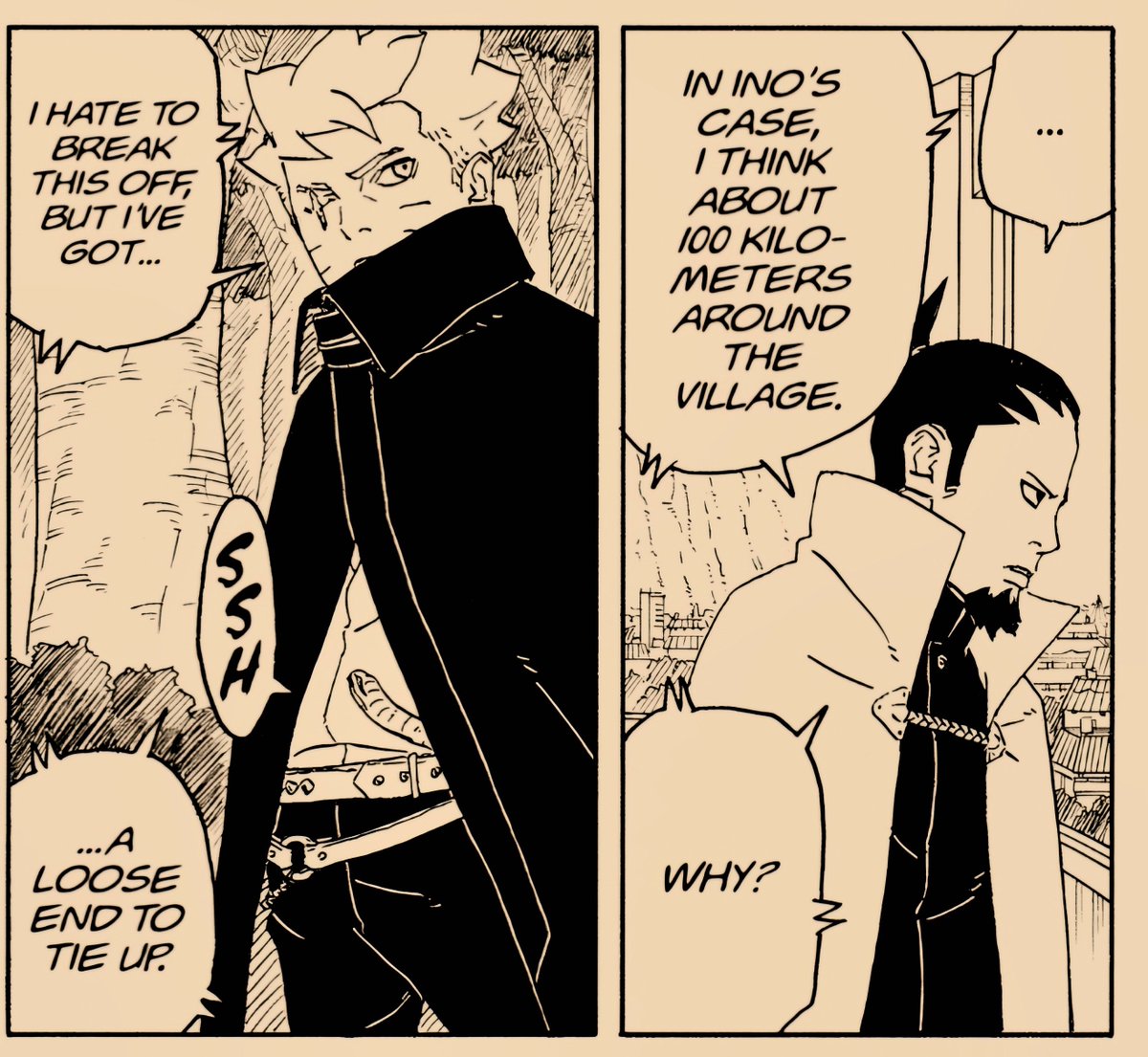 chif_guy's tweet photo. Ino's range is crazy + Konoha is huge

**いのの場合は里の周囲100㎞程度までカバーできるはずだ**
*In Ino's case, she should be able to cover up to 100 km around the village (100km radius of the village)"* https://t.co/dayif8jmmJ