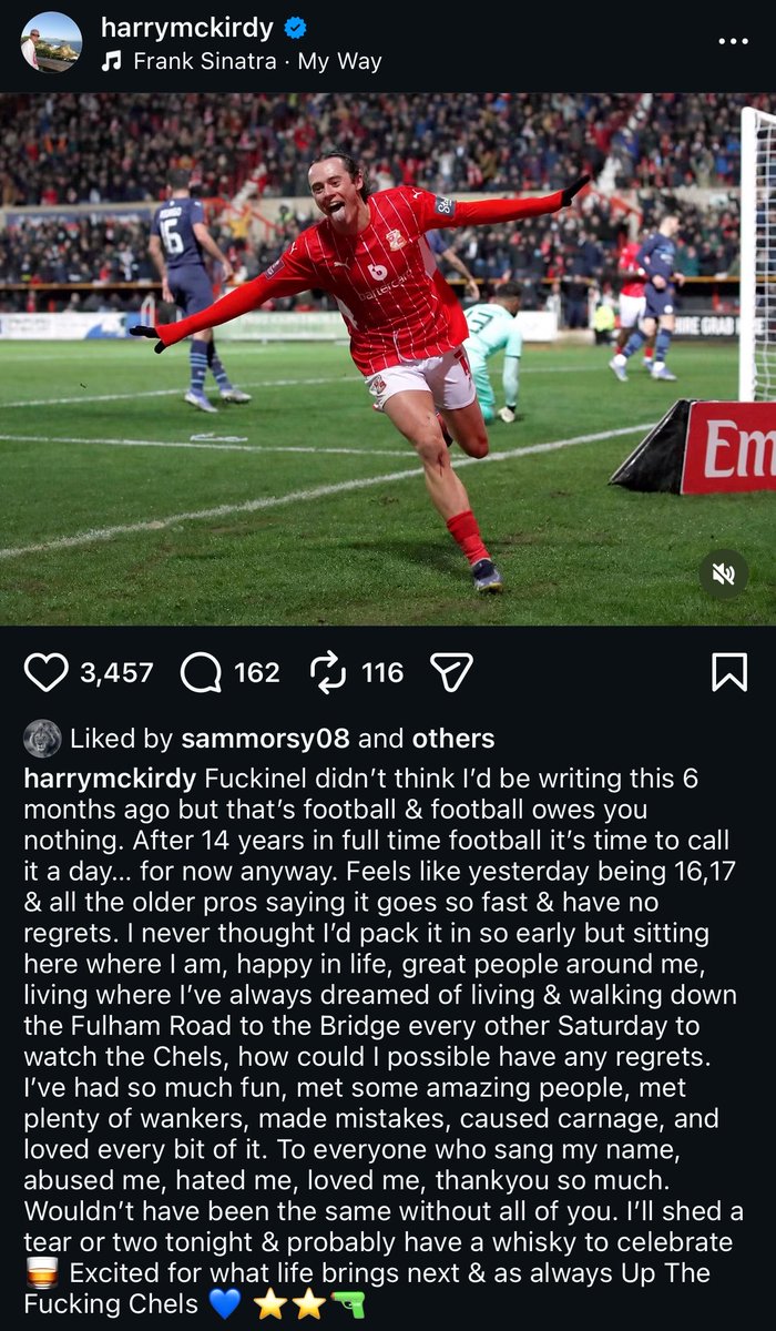 ChelseaInPhotos's tweet photo. Ex-Crawley Town &amp; big Chelsea fan Harry McKirdy has retired from football 💙 https://t.co/LtsZ95Hhim