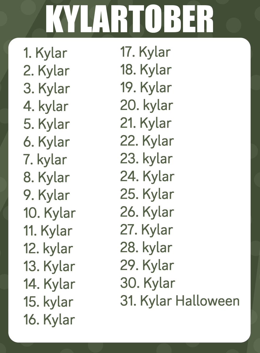 kennykyy7's tweet photo. let's all do kylartober guys https://t.co/unSHQunBUd