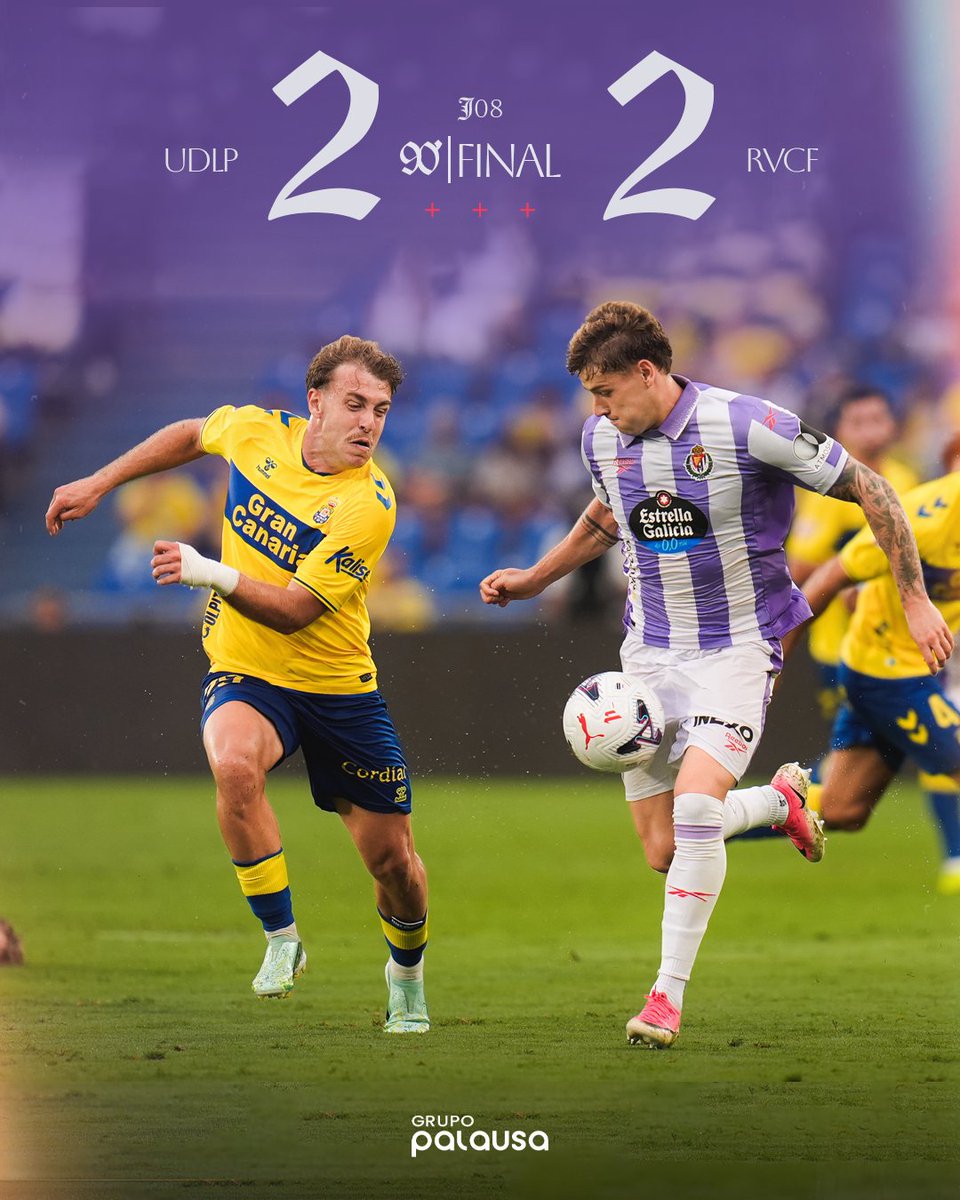 realvalladolid's tweet photo. ⎾2✕2⏋  ▪️  FINAL DEL PARTIDO
Empate en Las Palmas

#LasPalmasRealValladolid    

@palausacentro https://t.co/Elhra52NDC