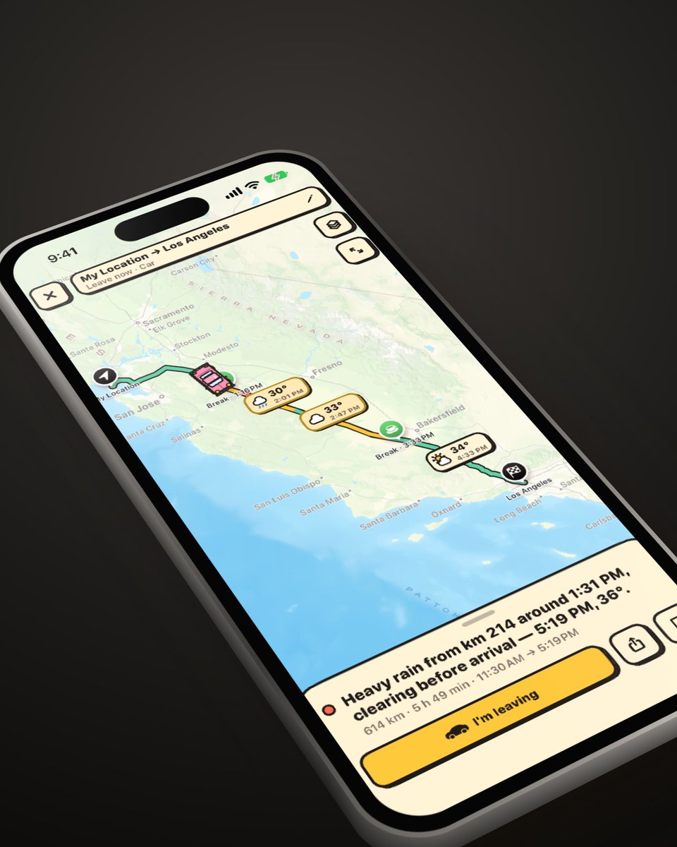 0xadbd's tweet photo. Going on a road trip? 🌴🚗
Check the weather along the way, not just where you’re going.
Drizzo has you covered. 🌤️
@Drizzoapp https://t.co/l9ZBmSydpl