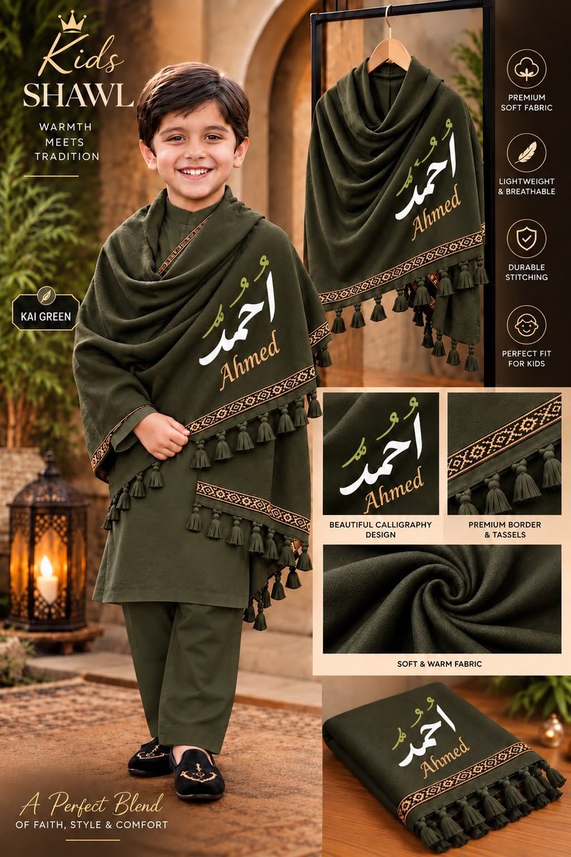 Quidsinofficial's tweet photo. New Kids Winter Arrival! 🧣✨
Customized DTF Name Print Pashmina Shawls
✨ Premium Wool Pashmina Fabric
✨ Washable & Iron-Safe DTF Name Printing
✨ Print Colors: Golden, Black, or White
📏 Size: 74" x 36" (1-Day Making Time)
DM to order!
#WinterWear #PakistaniStyle #fypシ https://t.co/X7OoEoMKpc