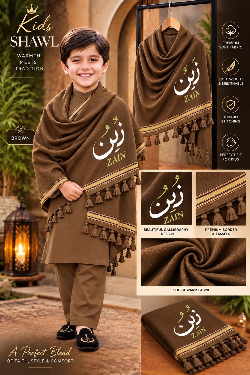 Quidsinofficial's tweet photo. New Kids Winter Arrival! 🧣✨
Customized DTF Name Print Pashmina Shawls
✨ Premium Wool Pashmina Fabric
✨ Washable & Iron-Safe DTF Name Printing
✨ Print Colors: Golden, Black, or White
📏 Size: 74" x 36" (1-Day Making Time)
DM to order!
#WinterWear #PakistaniStyle #fypシ https://t.co/X7OoEoMKpc