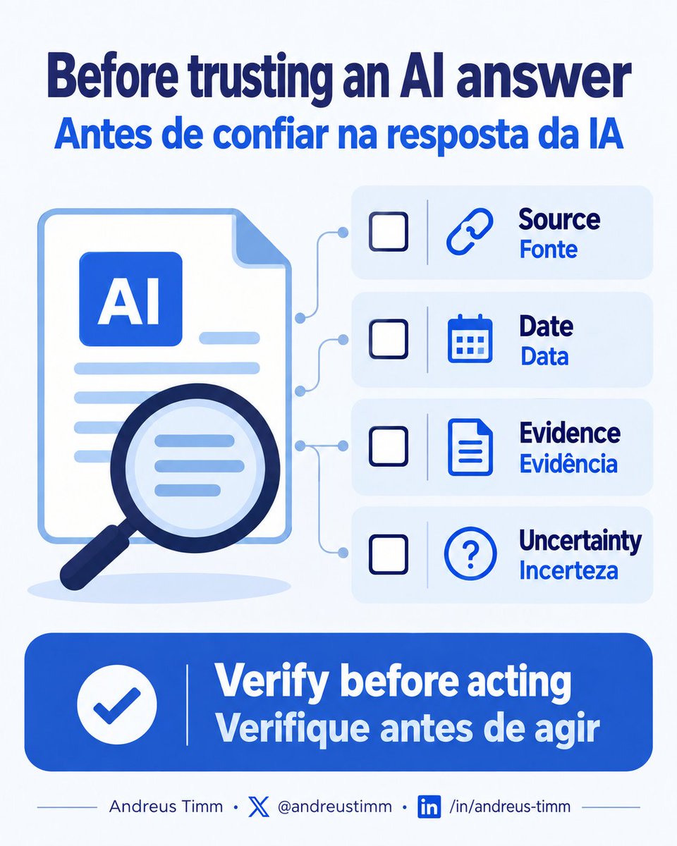 andreustimm's tweet photo. 🇺🇸 Check source, date, evidence and uncertainty.

🇧🇷 Confira fonte, data, evidência e incerteza.

#AIEvaluation #AIEngineering https://t.co/ZgHpFWxh9b