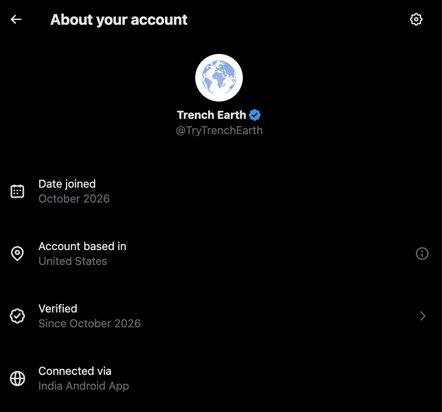 TryTrenchEarth's tweet photo. We want to address a question that was raised in our comments, because we take allegations about our team and account activity seriously.

Someone pointed out that our account appears to be based in the United States while also showing a connection through the India Android app. Here’s the simple explanation:

Our team is made up of four people working across different locations.

I’m based in the United States and designed the core backend, architecture, and functionality of the application.

We also have a team member based in India who manages our X account, creates graphics, and handles a large portion of our social content. When he accesses the account through the Android app in India, it naturally shows as a connection from India.

The other two members of our team primarily work on the frontend, design, and additional graphics.

We have nothing to hide about how our team operates. We are a distributed team, and different members access and work on the same account from different locations.

We’d rather address questions openly than ignore them.

The product, the team behind it, and the work we’re putting in are real. We’ll continue building and let the product speak for itself.