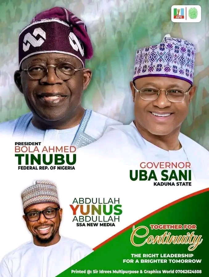 AdamuHayatudde1's tweet photo. 🇳🇬Asiwaju Bola Ahmed Tinubu &amp; @Senatorubasani  — united leadership for progress.

Nigeria needs visionary leadership, while Kaduna needs sustainable development. We stand firmly with the journey of progress, unity, and a brighter future.

Tinubu 2027 🇳🇬 | Uba Sani 2027 💚 https://t.co/lOVRV5b4K1