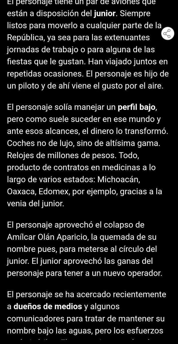 Arouet_V's tweet photo. Andy está cercado. 

"El personaje tiene un par de aviones que están a disposición del junior. Siempre listos para moverlo a cualquier parte de la República, ya sea para las extenuantes jornadas de trabajo o para alguna de las fiestas que le gustan. Han viajado juntos en repetidas ocasiones. El personaje es hijo de un piloto y de ahí viene el gusto por el aire".

@ClaudioOchoaH