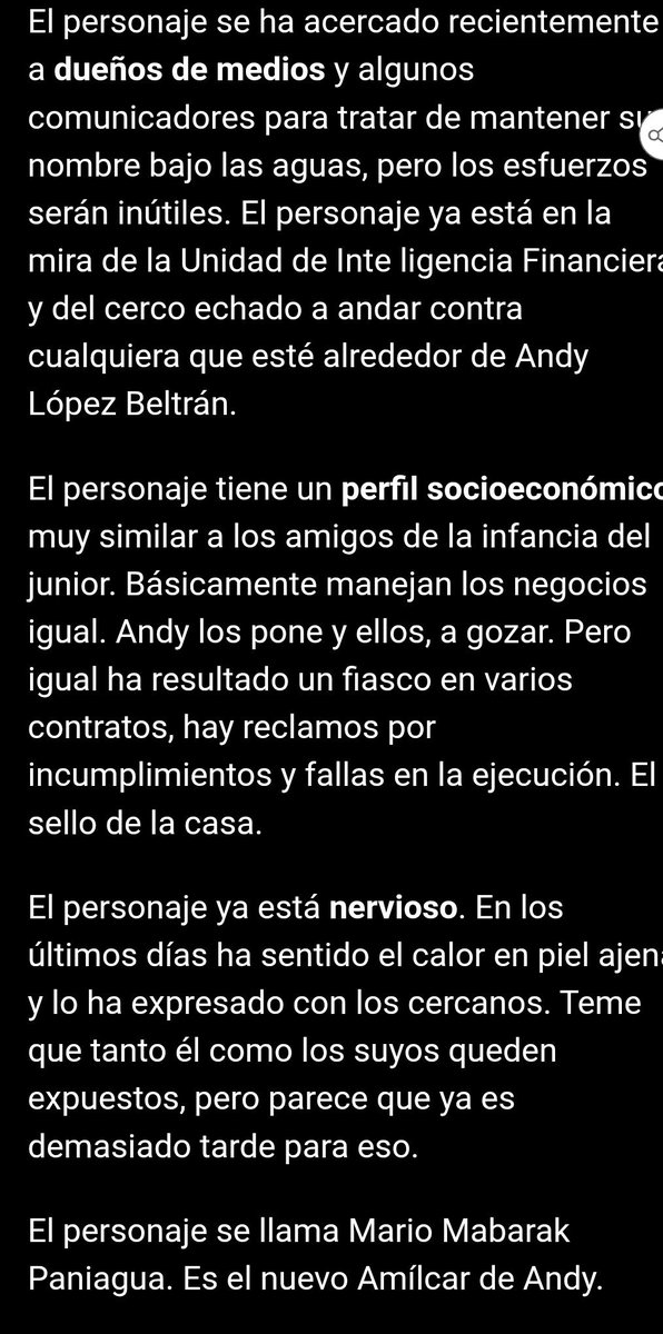 Arouet_V's tweet photo. Andy está cercado. 

"El personaje tiene un par de aviones que están a disposición del junior. Siempre listos para moverlo a cualquier parte de la República, ya sea para las extenuantes jornadas de trabajo o para alguna de las fiestas que le gustan. Han viajado juntos en repetidas ocasiones. El personaje es hijo de un piloto y de ahí viene el gusto por el aire".

@ClaudioOchoaH