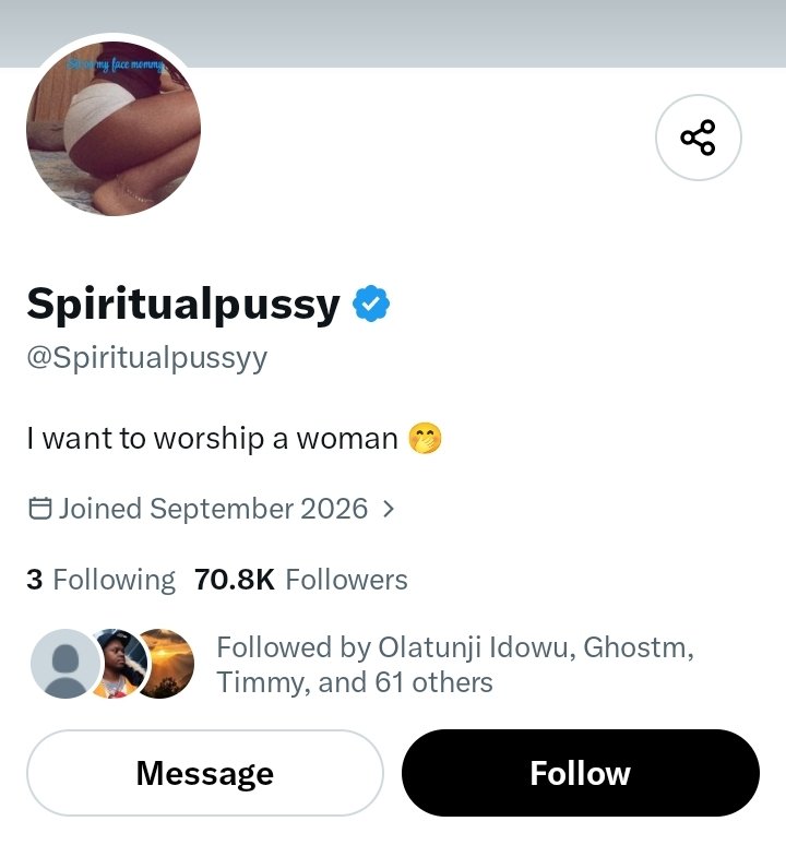 osemike300's tweet photo. She drops full blown porn on x grew from 0 to 70k followers in less than 2weeks majority of her followers are men another day to remind you there won't be whores if there's no thirsty men https://t.co/2oBoRhNxck