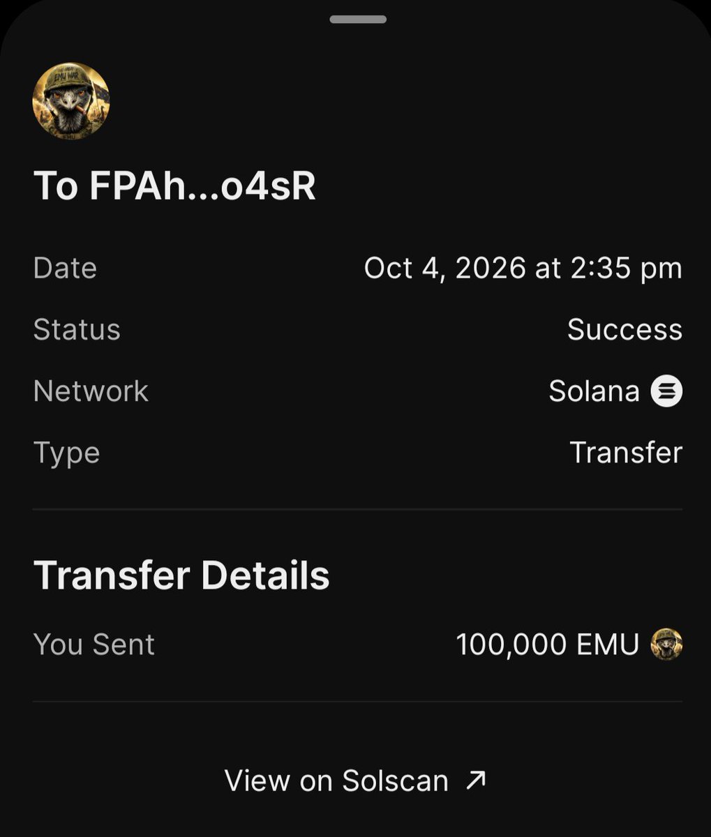 EmuWarOfficial's tweet photo. Congrats to @rifalirsandi for correctly guessing the Carolina Panthers!

Browns will always be #1, but I love me a good underdog! 100k $EMU shipped out to you brotha! https://t.co/lSvt7PUtfc