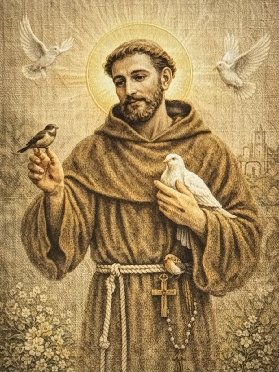 PEdgar05's tweet photo. Hoy se cumplen 800 años del fallecimiento de San Francisco de Asís, su vida sigue siendo un llamado a vivir el Evangelio con sencillez, austeridad, con alegría y en defensa del medio ambiente. https://t.co/nn2FBOvSIy