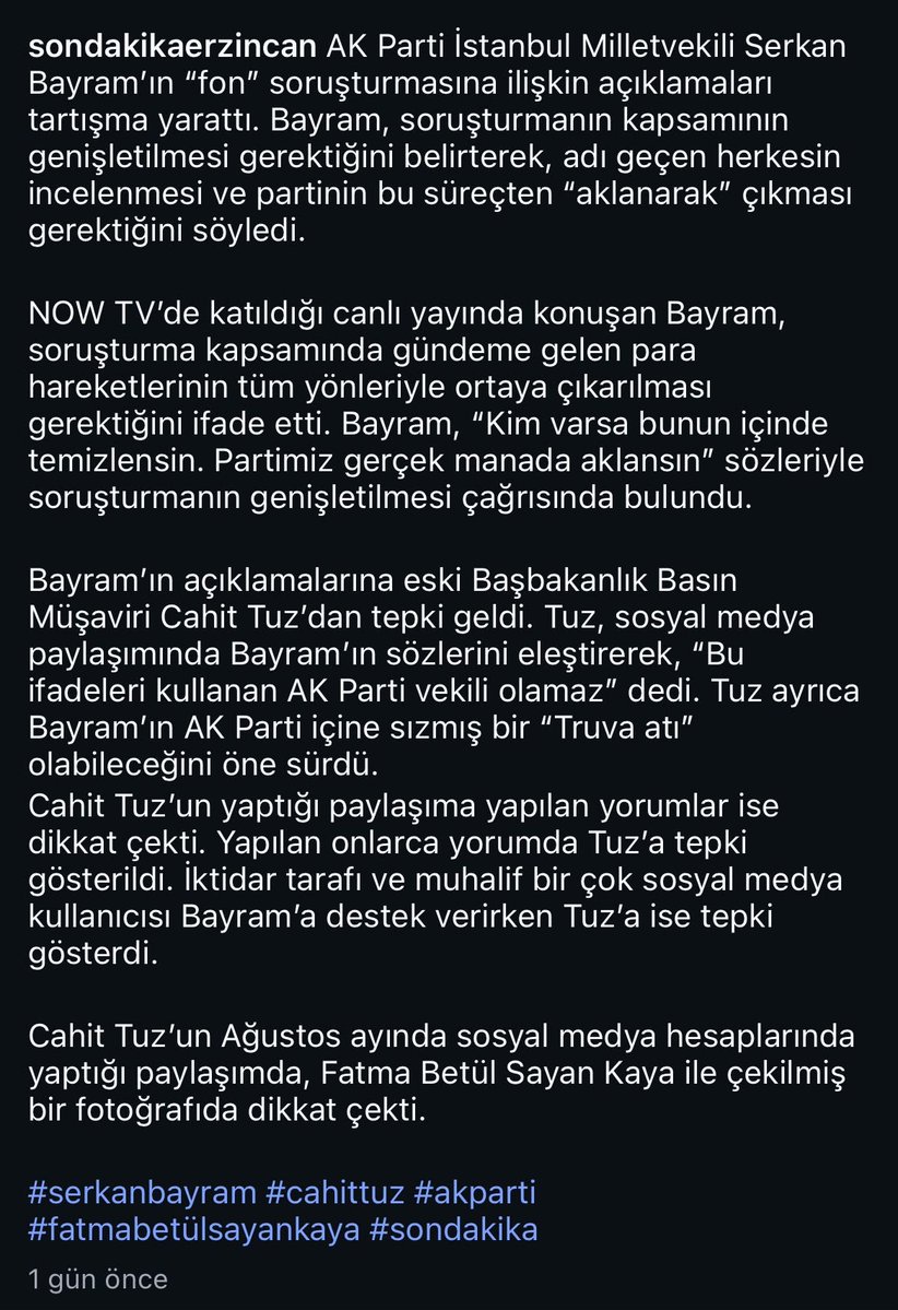 CahitTuz's tweet photo. ÖZÜR DİLEYİP GERİ ADIM ATARAK HELALLEŞMEK Mİ? 

Kendi ifadenizle maksadı aşan ifadelerinizden dolayı verdiğim tepki sonrasında yakın çevrenizde olduğu aşikar olan yüzlerce hesap tarafından hedefe konuldum. 

Eşim ve 7 yaşındaki çocuğum dahil olmal üzre resimlerimiz paylaşılmak üzere haberlere konu edilerek hedef gösterildik. Çocuğum ve eşimin resimleri binlerce kez paylaşılarak tehdit edildim.

Yine belliki çevrenizin organizasyonuyla binlerce bot hesap vasıtasıyla tehditler devam ettirilerek baskı yapıldı. Yalan ve iftiralarla itibar suikastına uğratıldım. İtibarımıza, namusumuza, şeref, haysiyet ve hatta inançlarıma haysiyetsizce saldırılar yapıldı.

Özellikle size yakınlığı ile bilinen @sondakikaerz isimli operasyon sitesinin instagram (instagram: @sondakikaerzincen)hesabından aşağıdaki paylaşılmla açıkça hedef gösterildim ve çocuğumun resminin paylaşılması haysiyetsizliği yapıldı. 

Ben hak bildiğimden milim geri adım atmayarak söylediklerimi dile getirmekte ısrar ettim.

ÇÜNKÜ;

1.) Çünkü senin kullandığın "kullandığım bazı ifadelerin maksadını aştığını" ifadenle maksadını aştığını gördüm.

2.) Çünkü senin kullandığın "partimizin kurumsal kimliğini, dava arkadaşlarımızı ve yıllardır büyük bir fedakârlıkla hizmet eden teşkilat mensuplarımızı zan altında bırakan bir görüntü oluşturduğunu müşahade ediyorum." İfadenle;

– Sen başta cumhurbaşkanımız @RTErdogan olmak üzre tüm @Akparti
Camiasını zan altında bıraktın. 

3.) Çünkü senin kullandığın, "birlikte yol yürüdüğümüz insanları töhmet altında bırakabilecek bir dil kullanmak  asla istemedim." İfadesindeki gibi sen başta Sayın cumhurbaşkanımız @RTErdogan olmak üzere tüm @Akparti camiasını töhmet altına bıraktın.

4.) Çünkü senin kullandığın "düşüncelerimi parti içi mekanizmalar içerisinde ve siyasi sorumluluğun gerektirdiği üslupla ifade etmem gerekirdi." Ifadenle bu olgunluk ve sorumlulukla hareket etmedin ve sana bunu hatırlattım sadece.

5.) Çünkü senin kullandığın "Özellikle devam eden hukuki süreçler, kişiler ve kurumlar hakkında kesin hüküm ifade eden değerlendirmelerde bulunmam isabetli olmamıştır. Hukukun temel ilkesi açıktır: İddiaları araştırmak, delilleri değerlendirmek ve hüküm vermek bağımsız yargının görevidir." İfadelerin gereği gibi hareket etmemiştin. Hem de hukukçu olmana rağmen. Oysa ben sana bu hakikati hatırlatmıştım.

6.) Senin kullandığın "Üstelik Cumhurbaşkanımız, fon süreciyle ilgili gerekli adımları zaten atmış; Devlet Denetleme Kurulu'nu görevlendirmiş, Cumhurbaşkanı Yardımcımız başkanlığında tam yetkili bir koordinasyon kurulu oluşturmuştur. İlgili kurullar harekete geçmiş, inceleme ve denetim süreci başlamıştır. Değerlendirmelerimde bu adımları da vurgulamam gerekirdi." Ifadenin tersine hareket ettiğini hatırlatmıştım. Bütün bu hakikatlere rağmen bunları anlatmadan neden maksadını aştığını sormuştum sadece.

7.) Çünkü senin kullandığın "Bazı iddialar üzerinden bu büyük camianın tamamının tartışılır hâle gelmesine yol açabilecek sözler söylemiş olmaktan dolayı üzgünüm." İfadesindeki gibi sen seni 3 defa vekil yapan sayın cumhurbaşkanımız sayın @RTErdogan
Ve tüm AK Parti camiasını tartışılır hale getirdin. Ben de bunun yanlış ve vahametini hatırlatmıştım sana. 

Şimdi görüyorum ki yaptığın açıklamalarla maksadını aştığını itiraf ederek geri adım atıyorsun. Özür dileyip helallik istiyorsun. 

İLAN EDİYORUM. 

Ben Cahit Tuz sana hakkımı helal etmiyorum.

Çevrendeki haysiyetsizler tarafından resmi paylaşılarak hedef gösterilen 7 yaşındaki oğlum Bedirhan sana hakkını helal etmiyor. 

Aynı şekilde hedef gösterilen eşim de sana hakkını helal etmiyor.

Bir milletvekili; 

Ne dediğini bilecek

Haddini bilecek

Sorumluluğunu bilecek

Ölçüsünü bilecek

Son olarak istediğin kadar geri vites yap. Ama ben millim geri gitmeden aynı istikamette devam edeceğim.