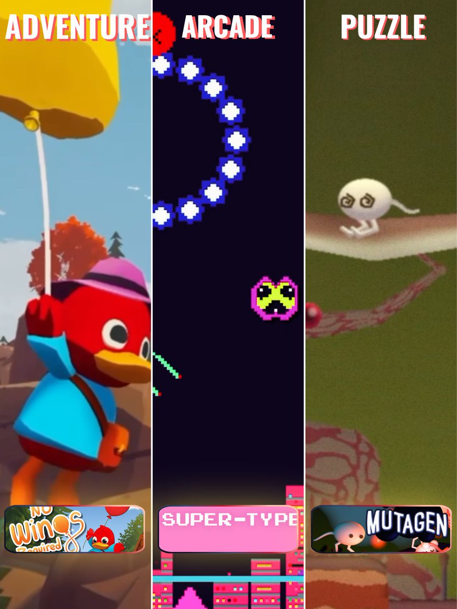 GamesWeekLive's tweet photo. Now playing on Games Week Live 🎮

🦆 No Wings Required
https://t.co/mdYTRWbTLt

⌨️ SUPER-TYPE
https://t.co/yV7rKcRZAF

🧬 MUTAGEN
https://t.co/3YtSEYCyP4

Watch now:
https://t.co/x91KuxN7hT
https://t.co/uKxQbsacGE https://t.co/ViyNhbAMJF