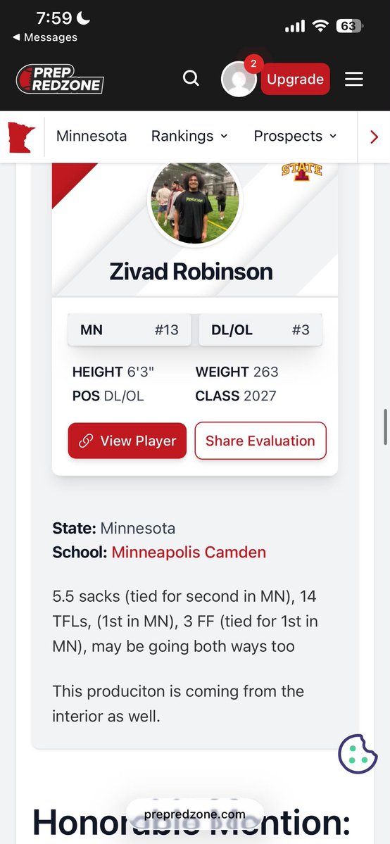 DOLOMN's tweet photo. 🚨 CAMDEN GOT DAWGS‼️🐺🔥

Big recognition for our guy @BigZivad ! @PrepRedzone names him Defensive Line MVP & Pass-Rusher of the Midseason in Minnesota! 😤💪🏾

39 Tackles | 14 TFLs | 5.5 Sacks | 3 FF

The Iowa State commit is making some serious noise! Proud of this young man! Keep working, we ain’t done yet! 💯

CHANGE THE NARRATIVE! 🔴⚫️🐺