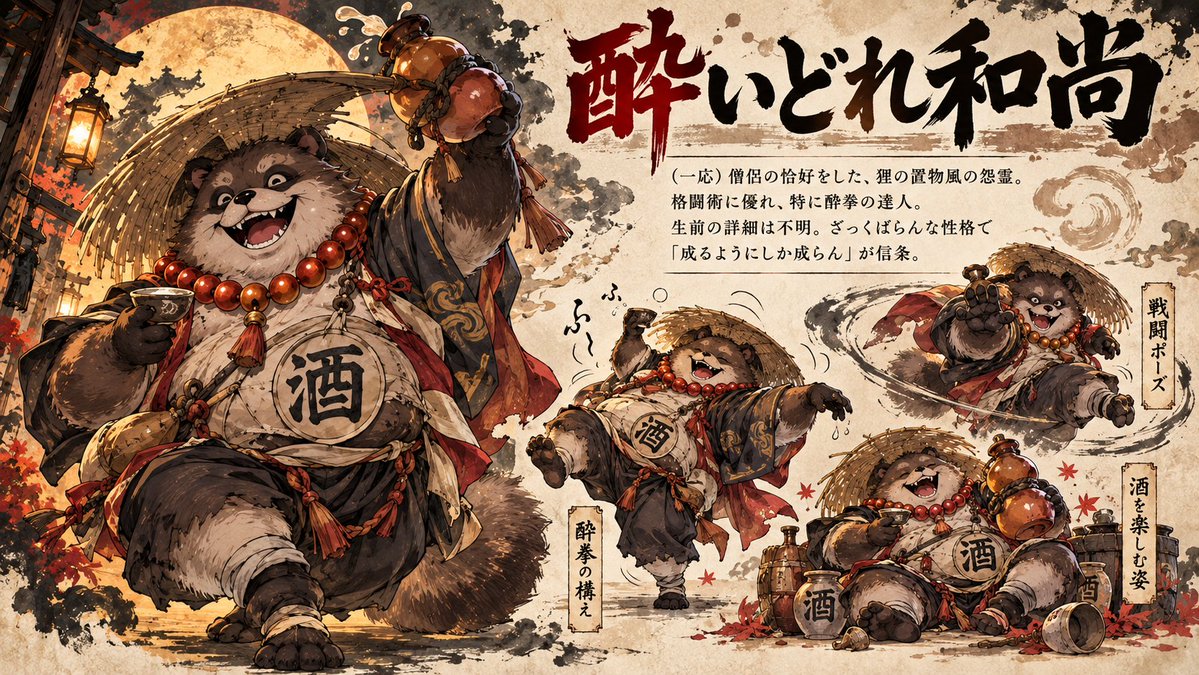 NT_QQQ's tweet photo. 骸骨和尚と酔いどれ和尚

#一次半創作_プププの屁次郎 https://t.co/xeXrQ5wVdV