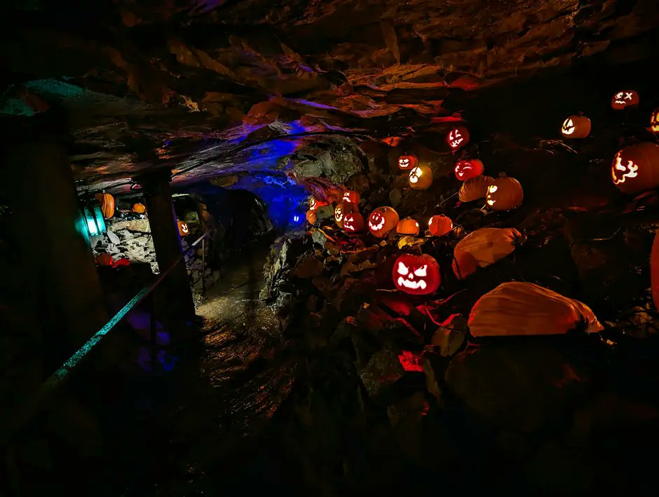 EventsINSIDER's tweet photo. Light into the Dungeon is a path of Halloween pumpkins in an 18th century mine in Connecticut that was also used as a prison for British loyalists! New England has no natural caves so this is a unique opportunity to explore underground and see beauty. https://t.co/eJCNKLdmMe https://t.co/phyZas0Mva