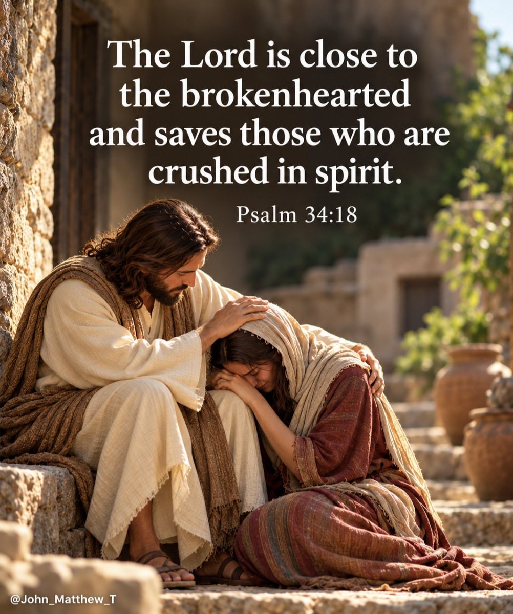 John_Matthew_T's tweet photo. Sometimes the hardest battles are the ones nobody else can see.
You may smile, keep going, and tell everyone you’re okay, while quietly carrying a pain only God knows.

But Scripture reminds us that God is not distant from our brokenness. He draws near to the hurting.

“The Lord is close to the brokenhearted and saves those who are crushed in spirit.”
Psalm 34:18

Your broken heart does not push God away. Your tears do not go unnoticed.
Your weakness does not make you forgotten.

When you feel like you have no strength left, remember: God is closest when your heart is hurting the most 🙏