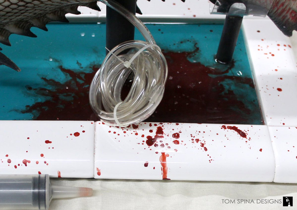 TomSpinaDesigns's tweet photo. This original silicone puppet from 2012's horror comedy #Piranha 3DDD was in great condition with its faux blood FX syringe, and just needed some "pool" theming for context. See more: https://t.co/cbs3SKjeBZ

#TomSpinaDesigns #horror #movieprops https://t.co/57AcI8iEUF