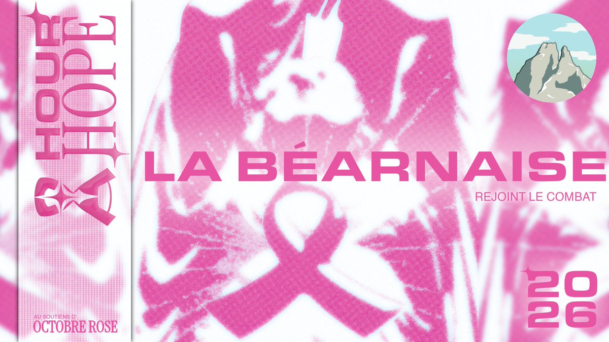 bearnaise_off's tweet photo. 🎗️La Béarnaise participe à l'évènement HourHope, du 12 au 18 Octobre, pour Octobre rose🎗️ 

Les deux weeklies seront exceptionnellement au profit de la lutte contre le cancer du sein. Pour plus d'informations : https://t.co/z9AM3CsYuy

⬇️Liens d'inscription en dessous⬇️ https://t.co/tykcyaTjdU