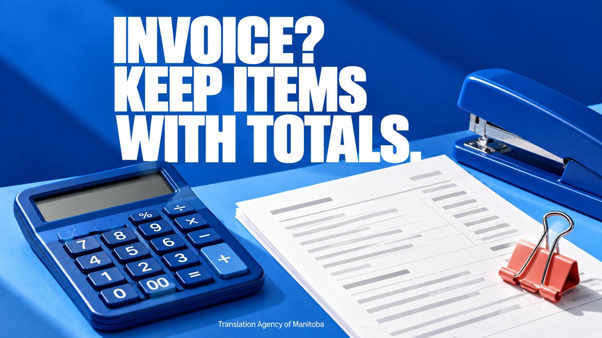 TA_of_Manitoba's tweet photo. An invoice is more than a total. Keep item descriptions, quantities and charges together when requesting a translation.

Upload your document for a quote:
https://t.co/Tn8XKZpa9c

#Manitoba #DocumentTranslation https://t.co/9rRrUJSWZP