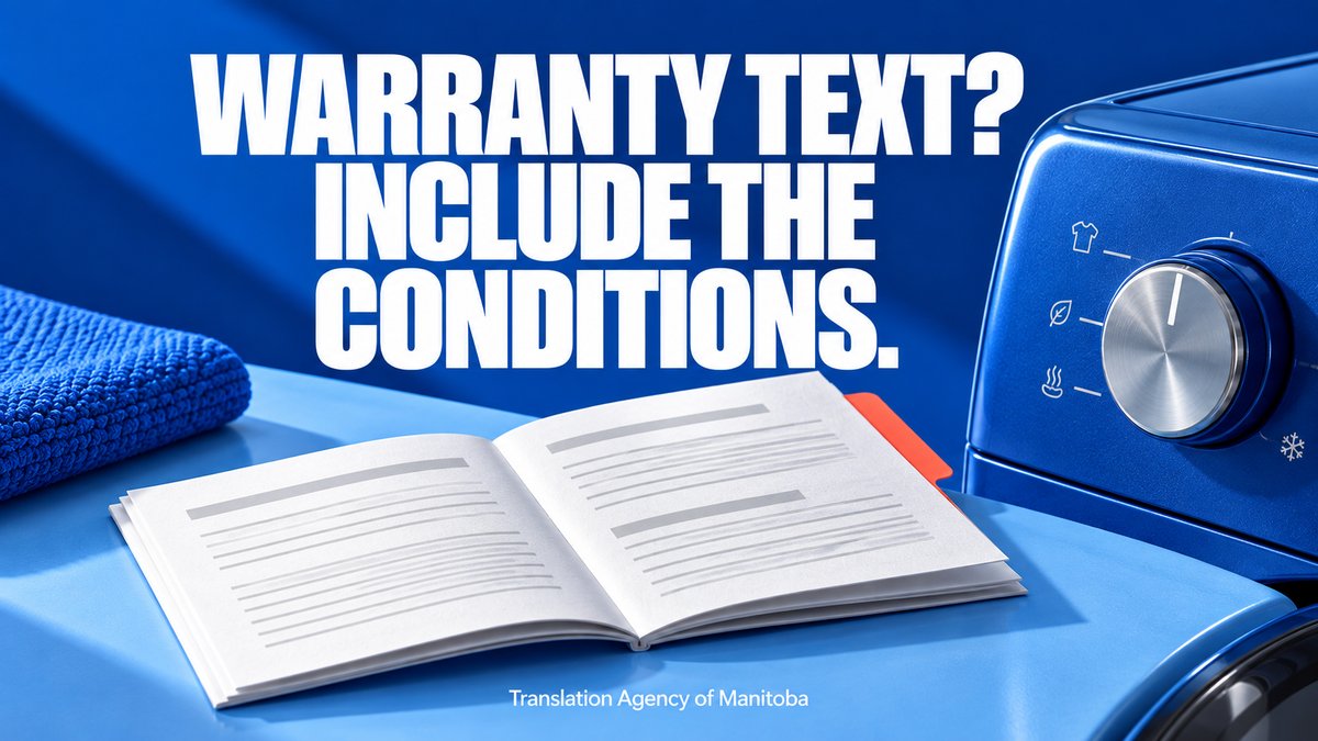 TA_of_Manitoba's tweet photo. Need warranty wording translated? Include the conditions as well as the cover page. Ask the provider separately about coverage.

Upload your document for a quote:
https://t.co/Tn8XKZpHYK

#Manitoba #DocumentTranslation https://t.co/6WBs33Yvu8