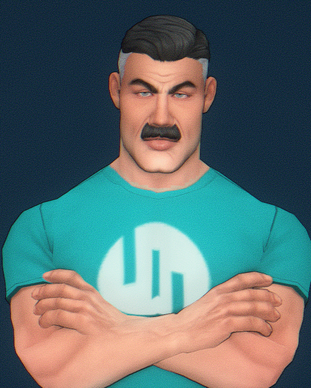 dumpspud's tweet photo. Just a quick EA mesh recolor with a custom logo—my first time using Photoshop for this! More swatches coming soon along with Omni-Man, hahaaa! 😒🫶 https://t.co/BglgeUIth7