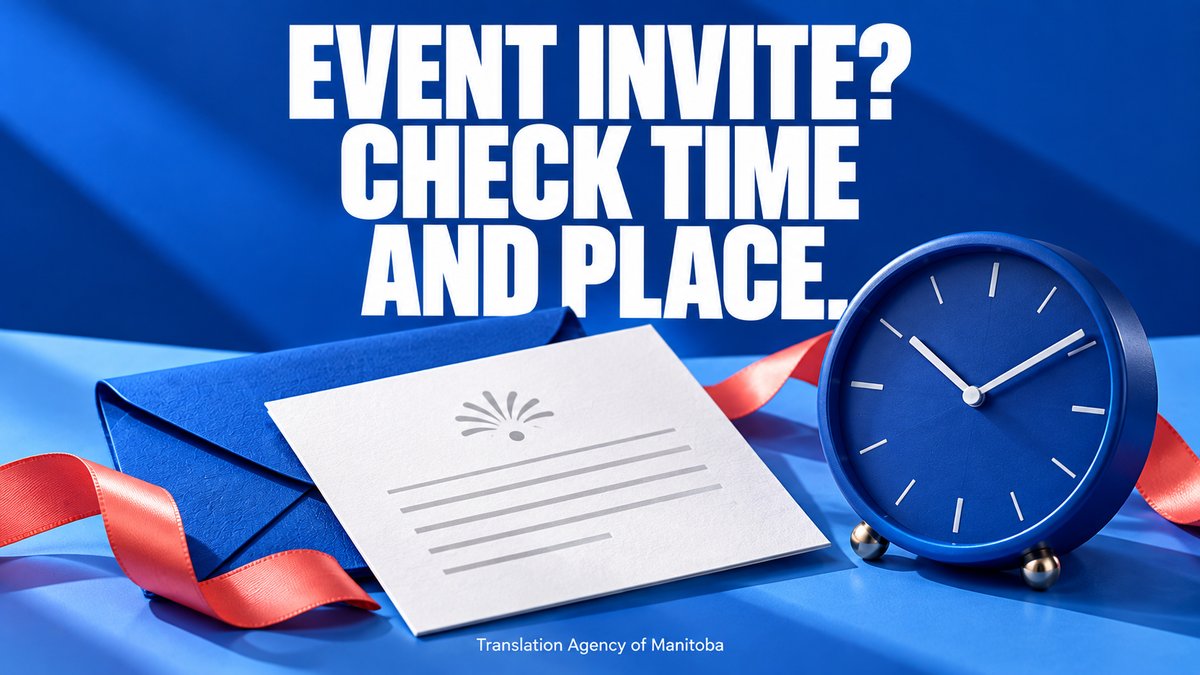TA_of_Manitoba's tweet photo. Preparing an invitation in another language? Check the venue, start time and date before sending the final wording for translation.

Upload your document for a quote:
https://t.co/Tn8XKZpa9c

#Manitoba #DocumentTranslation https://t.co/HG5DtkfERB