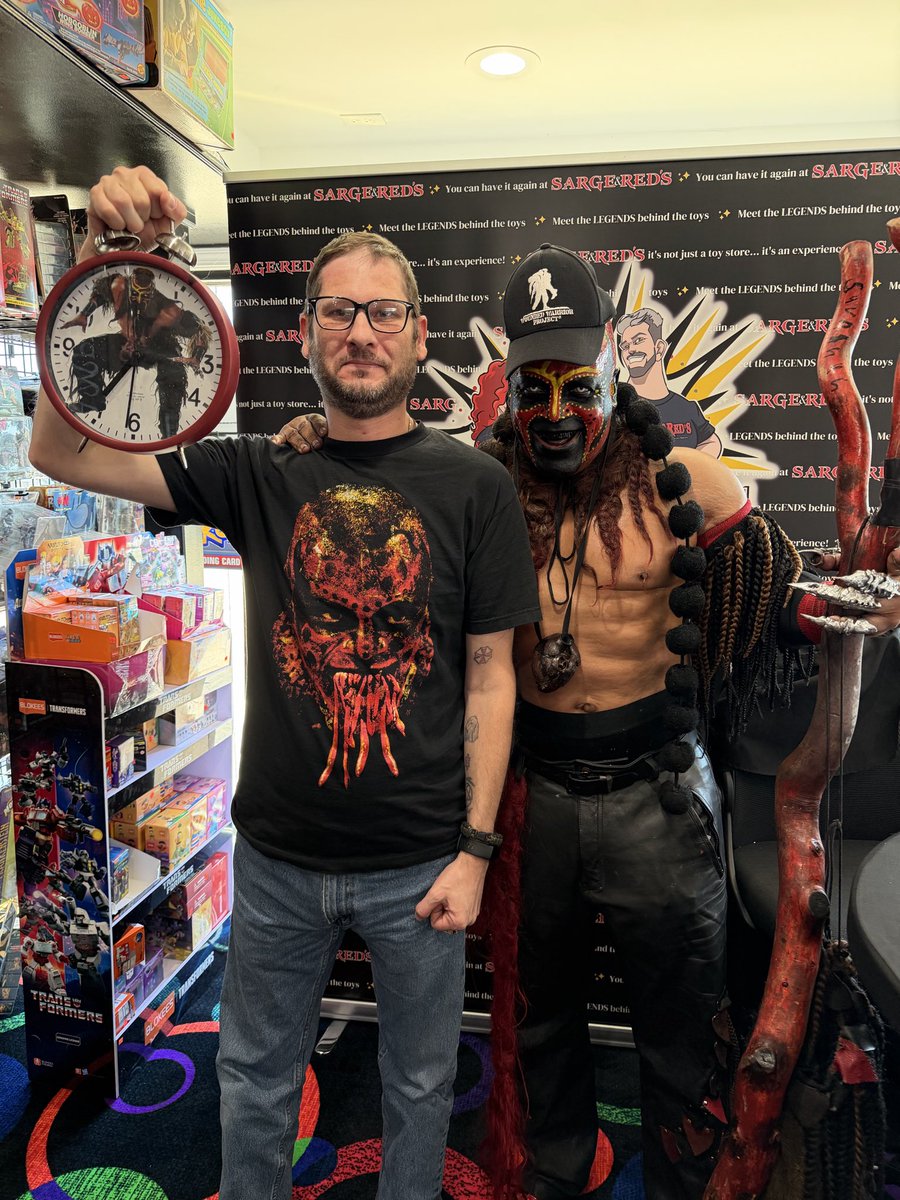 ArmyDave3382's tweet photo. @MasterGio @kinky_horror @badtechno @Allllright Got to meet #WWE legend @realboogey #TheBoogeyMan today @Sargeandreds1 toys in Utica Michigan I was 1st in line he is a really nice guy https://t.co/59HvnHQX5N