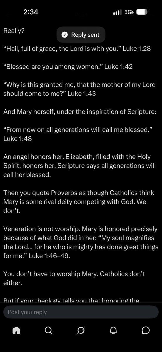 Azerothspawn's tweet photo. @TheJudg47848768 @Truth_matters20 No one’s worshipping Mary son. Please step out of your bubble and pick up a book. The Catholic doctrine is pretty clear unlike 90 percent of Protestant “denominations” https://t.co/EKfeWkEPSi