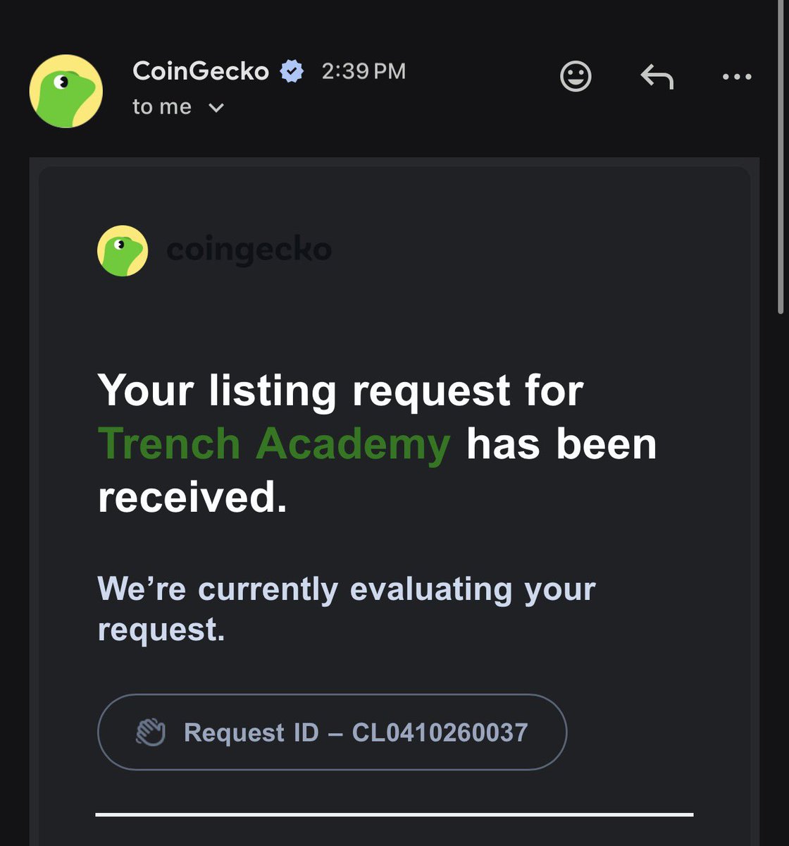 TrenchAcademics's tweet photo. Trench Academy just applied for @coingecko 🦎

Request ID: CL0410260037 📊 https://t.co/pI1Kd2s07P CA: GguztAZZv3GsSjzFs3qp18X2jqeAr2YmbbkmY2AZpump

Dev tokens locked till Oct 31 🔒 and then a live stream will take place to extend the lock🔐
 Some supply has been burned, with more to come🔥
 Built to teach everyone from retail to pros how to navigate the trenches 🎓

The academy is open. Who's enrolling? 👇