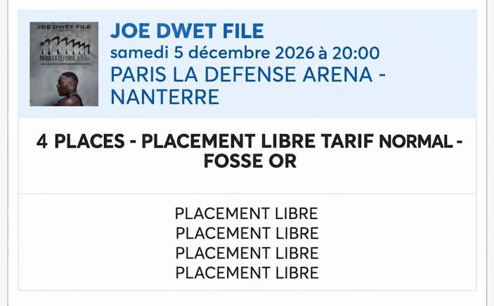 placeconcertfr's tweet photo. Hello ici ❤️
Je vends des places pour le concert de JOE DWET FILE A PARIS le 5 décembre. Prix raisonnable. DM si vous êtes intéressés 📩 @Paris @JoeDwetFile @plenitudearena #parisladefensearena #Concert #plenitudearena #France #place #cherche #ticket #joedwetfile #Paris #Wts https://t.co/mLdVn4pH3B