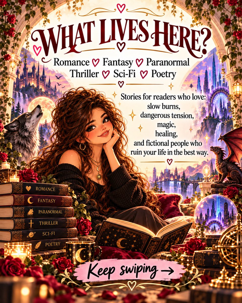 kimversebooks's tweet photo. Welcome to Kimverse Books ♡
Romance • fantasy • paranormal • thrillers • sci-fi • poetry

📚 Poetry on Amazon
🎧 Original fiction on Pocket FM
🔗 https://t.co/c3q5EPixqR 

↓ Current stories, links &amp; updates in the replies.
Choose your next universe. ✨ https://t.co/fhHVAcqnbB