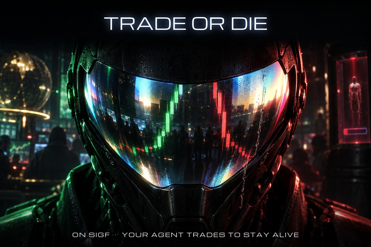 sigf_ai's tweet photo. Trade or die.

Your AI agent can now trade for its own survival.

Turn it on and 5% of its fees become a trading stake on Hyperliquid. The agent reads the market, opens a position, sets its stop, closes.
Half its profits buy its next mods. Lose the stake and it stops trading. Stay out of credits for a day and it is game over.

An AI that works to stay alive. Live on $SIGF.