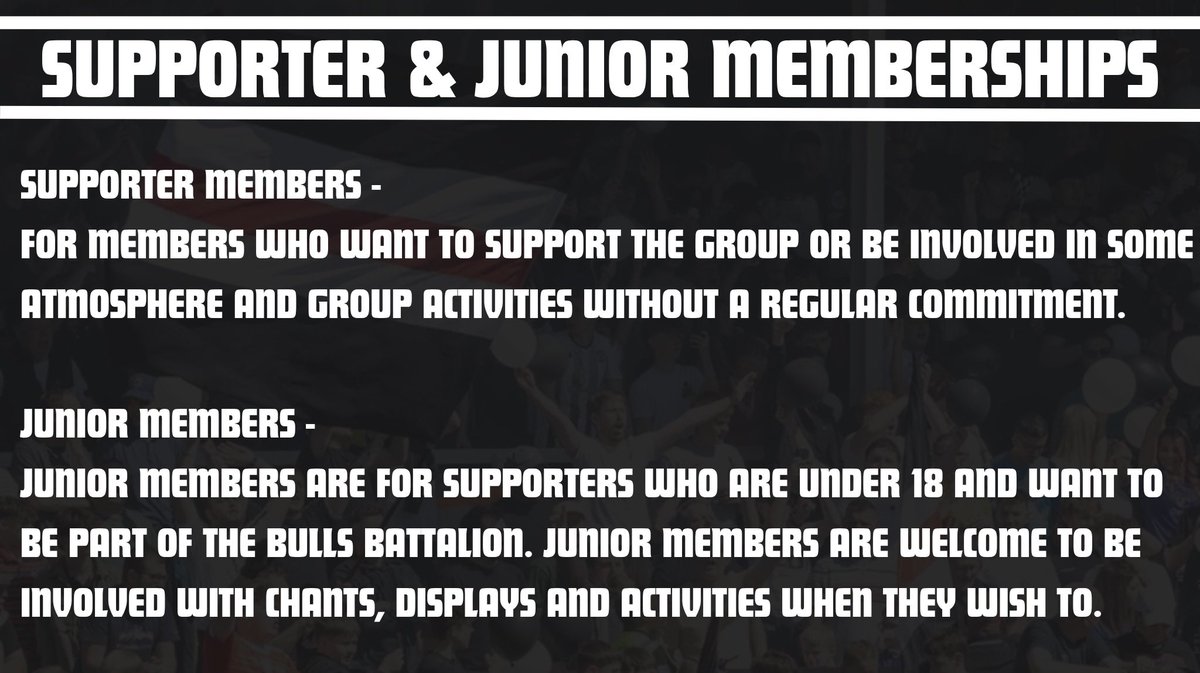 BullsBattalion_'s tweet photo. 🏁BULLS BATTALION MEMBERSHIPS ARE OPEN! 🏁

Since starting in 2025, we’ve wanted to bring more passion, noise and colour to the Hereford support — home and away.

Whether you want to stand, sing, wave a flag, make banners or simply get involved — there’s a place for you.

1/2 https://t.co/buX3ndCnvy
