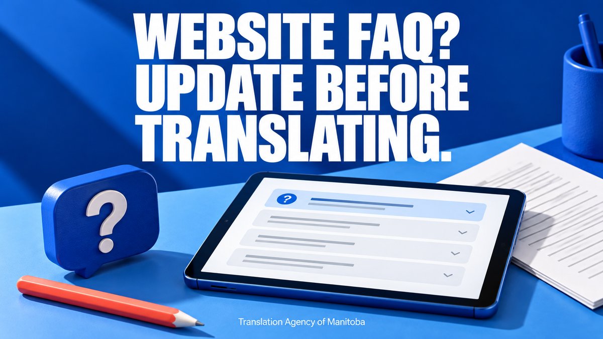 TA_of_Manitoba's tweet photo. Translating your website FAQ? Update outdated answers first, then send the final text and target language with your request.

Upload your document for a quote:
https://t.co/Tn8XKZpHYK

#Manitoba #DocumentTranslation https://t.co/i3EoW7GJYI