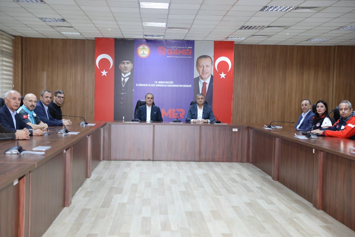 avmustafaozkan's tweet photo. Genel Başkan Yardımcımız ve Parti Sözcümüz Sayın Ömer Çelik ile Adana Valimiz Sayın Mustafa Yavuz, Adana ve Osmaniye’de meydana gelen depremlerin ardından açıklamalarda bulundu.

Gerçekleştirilen taramalarda, Adana ve Osmaniye açısından herhangi bir olumsuzluk tespit edilmediği belirtildi.

Rabbim ülkemizi ve milletimizi her türlü afetten korusun.

@omerrcelik @abuyukgumus @yahyacelik_ @ozmehmetemin