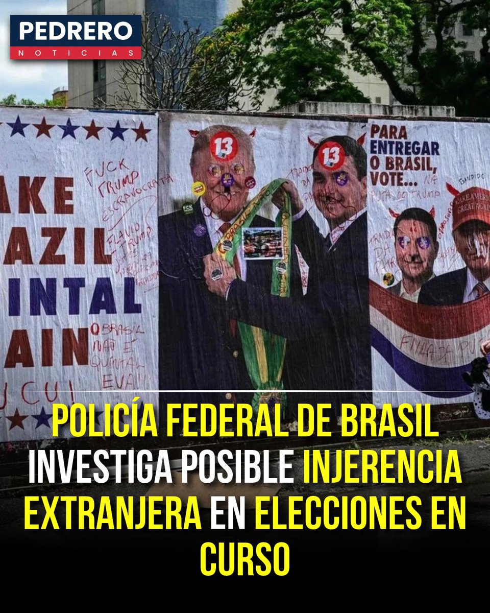 YosoyPedrero's tweet photo. 🚨OJO: POLICÍA FEDERAL DE BRASIL INVESTIGA POSIBLE INJERENCIA EXTRANJERA EN ELECCIONES EN CURSO

La Policía Federal de Brasil abrió una investigación preliminar para determinar si existió una posible injerencia extranjera durante las elecciones que se celebran este domingo. El director general de la corporación, Andrei Rodrigues, confirmó que la Dirección de Inteligencia ya analiza la denuncia presentada por la Abogacía General de la Unión (AGU).

La indagatoria surgió a partir de información sobre un supuesto financiamiento de un millón de dólares provenientes de un fondo del Departamento de Estado de Estados Unidos para un programa denominado “Combate al Lawfare y a la Censura en Brasil”. El objetivo y destino de esos recursos forman parte de lo que las autoridades brasileñas buscan esclarecer.

De acuerdo con la información disponible, se investiga si ese dinero pudo haber sido utilizado para financiar organizaciones o acciones destinadas a influir en el debate político brasileño y cuestionar al Poder Judicial en pleno proceso electoral. Sin embargo, la Policía Federal aclaró que se trata todavía de un procedimiento preliminar y que aún no existe una resolución formal que determine responsabilidades.

El caso ocurre en medio de las tensiones entre el gobierno de Donald Trump y las autoridades brasileñas, así como de las acusaciones sobre posibles vínculos entre Washington y sectores de la derecha brasileña. Aun con la investigación abierta, el presidente del Tribunal Superior Electoral, Kassio Nunes Marques, aseguró que la jornada electoral transcurre con normalidad y afirmó que hasta el momento no existen indicios de una interferencia internacional en las elecciones.