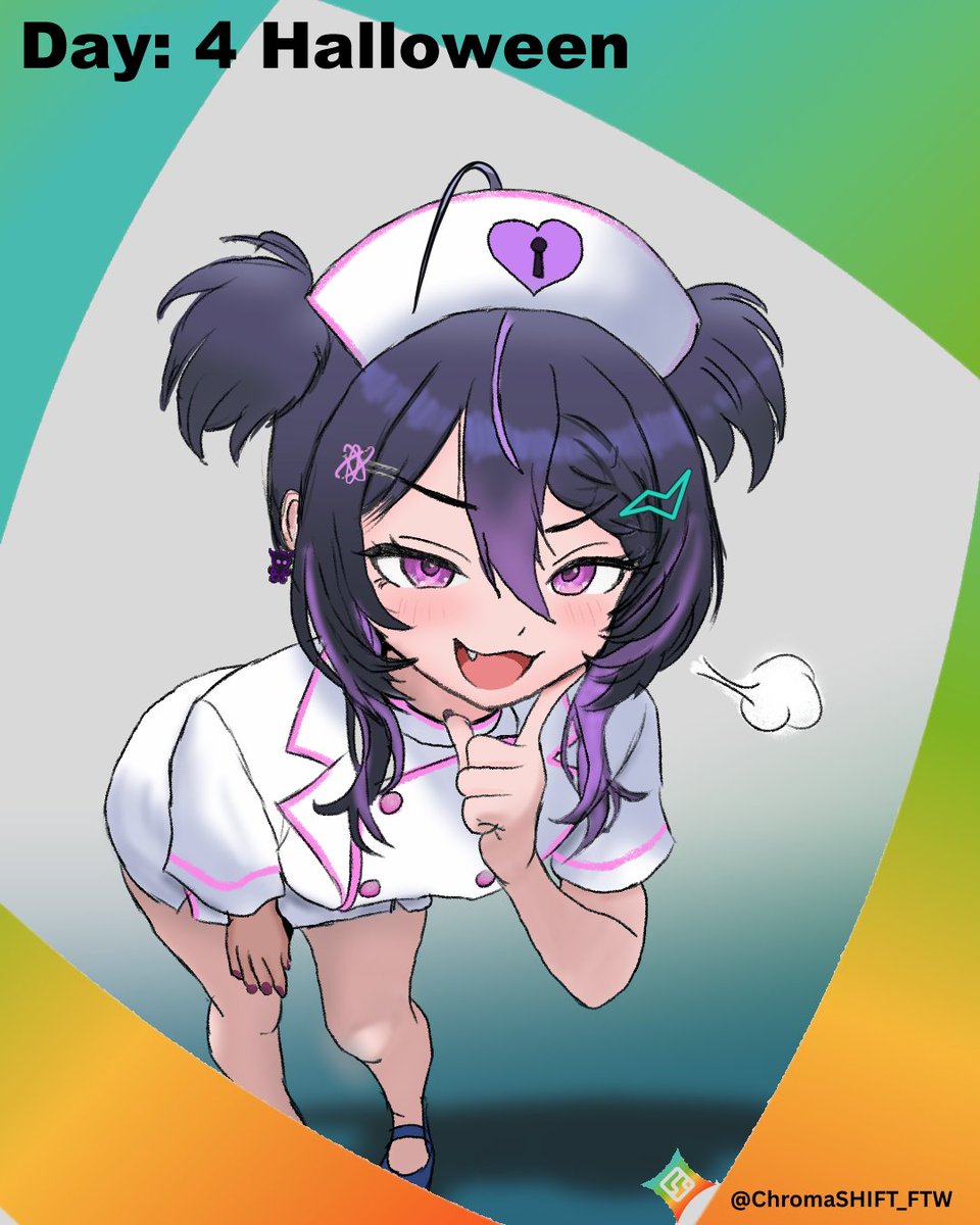 danque123's tweet photo. Day 4 : Halloween. Nurse Roca is on duty… surely this nurse is here to make you feel better... right 💜

A cute little spooky nurse look for today’s doodle.
#ArtRoc #inktoberSHIFT https://t.co/D40fJ6npU1